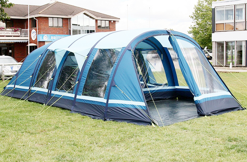 Custom printed black inflatable dome tent with clear windows